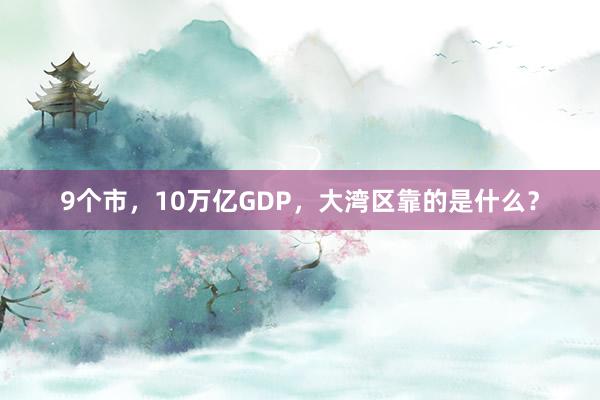 9个市，10万亿GDP，大湾区靠的是什么？