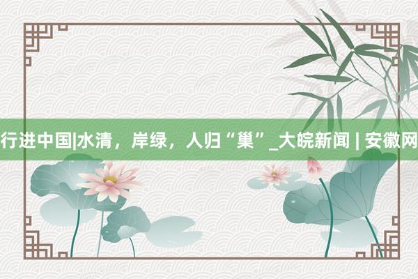 行进中国|水清，岸绿，人归“巢”_大皖新闻 | 安徽网
