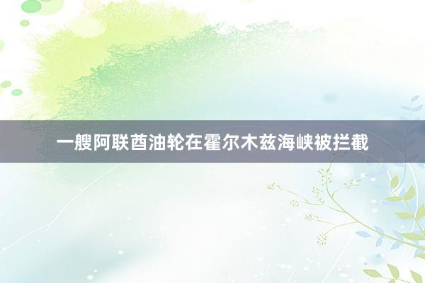 一艘阿联酋油轮在霍尔木兹海峡被拦截