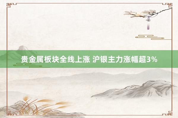 贵金属板块全线上涨 沪银主力涨幅超3%