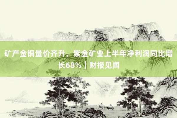 矿产金铜量价齐升，紫金矿业上半年净利润同比增长68%｜财报见闻