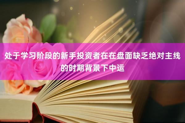 处于学习阶段的新手投资者在在盘面缺乏绝对主线的时期背景下中运