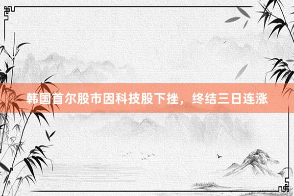 韩国首尔股市因科技股下挫，终结三日连涨