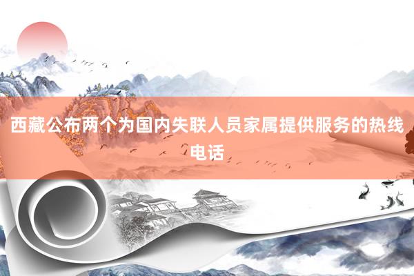 西藏公布两个为国内失联人员家属提供服务的热线电话