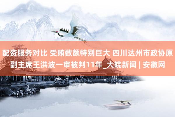 配资服务对比 受贿数额特别巨大 四川达州市政协原副主席王洪波一审被判11年_大皖新闻 | 安徽网