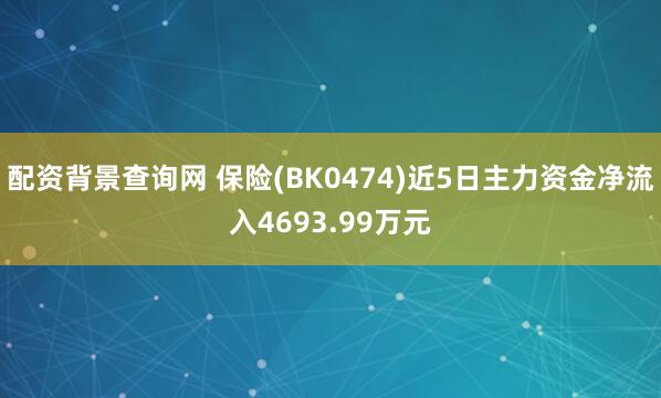 配资背景查询网 保险(BK0474)近5日主力资金净流入4693.99万元