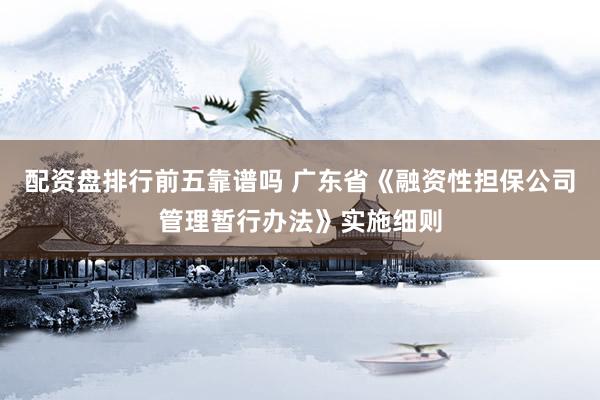 配资盘排行前五靠谱吗 广东省《融资性担保公司管理暂行办法》实施细则